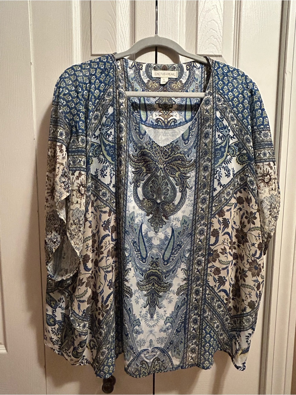 Cactus Pearl Blue Paisley Blouse